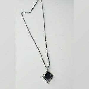 Milor Garnet Medallion Necklace Sterling Silver